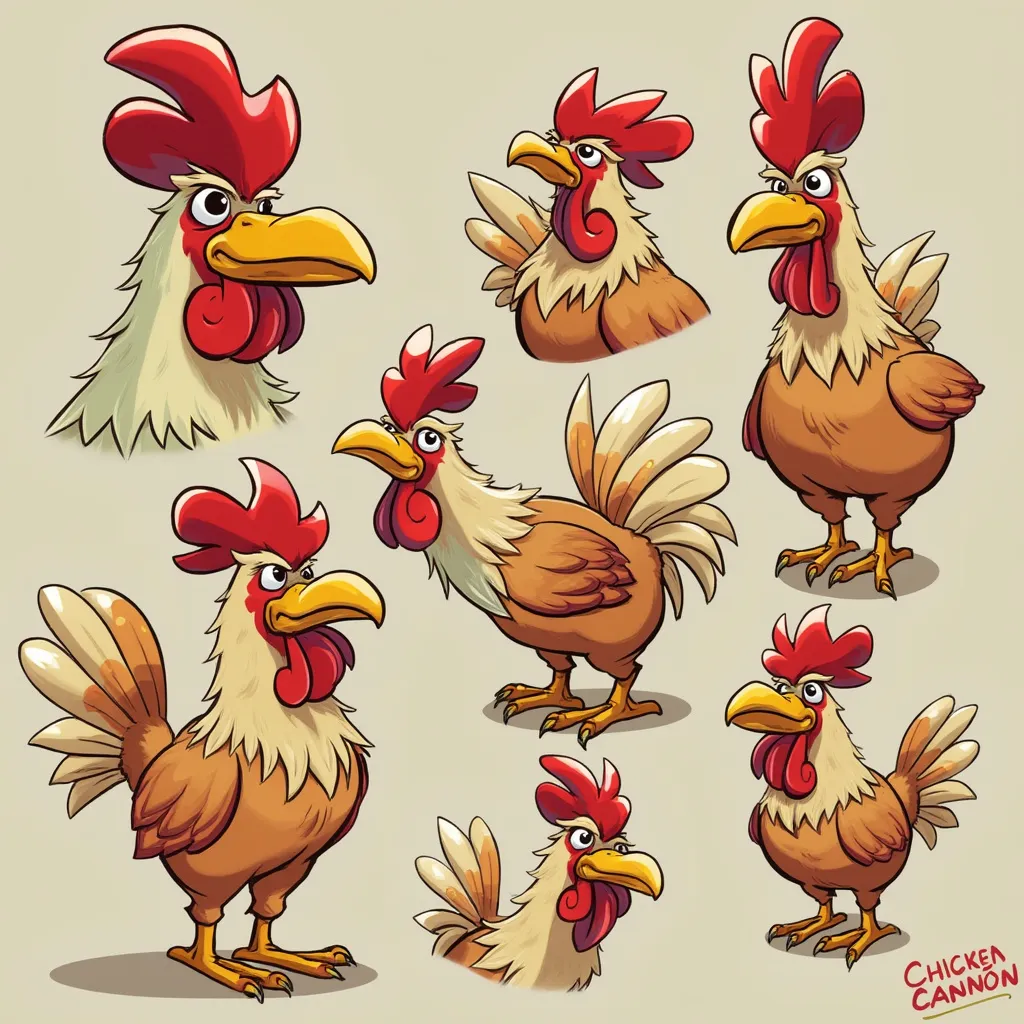 Early character design for Chicken Cannon