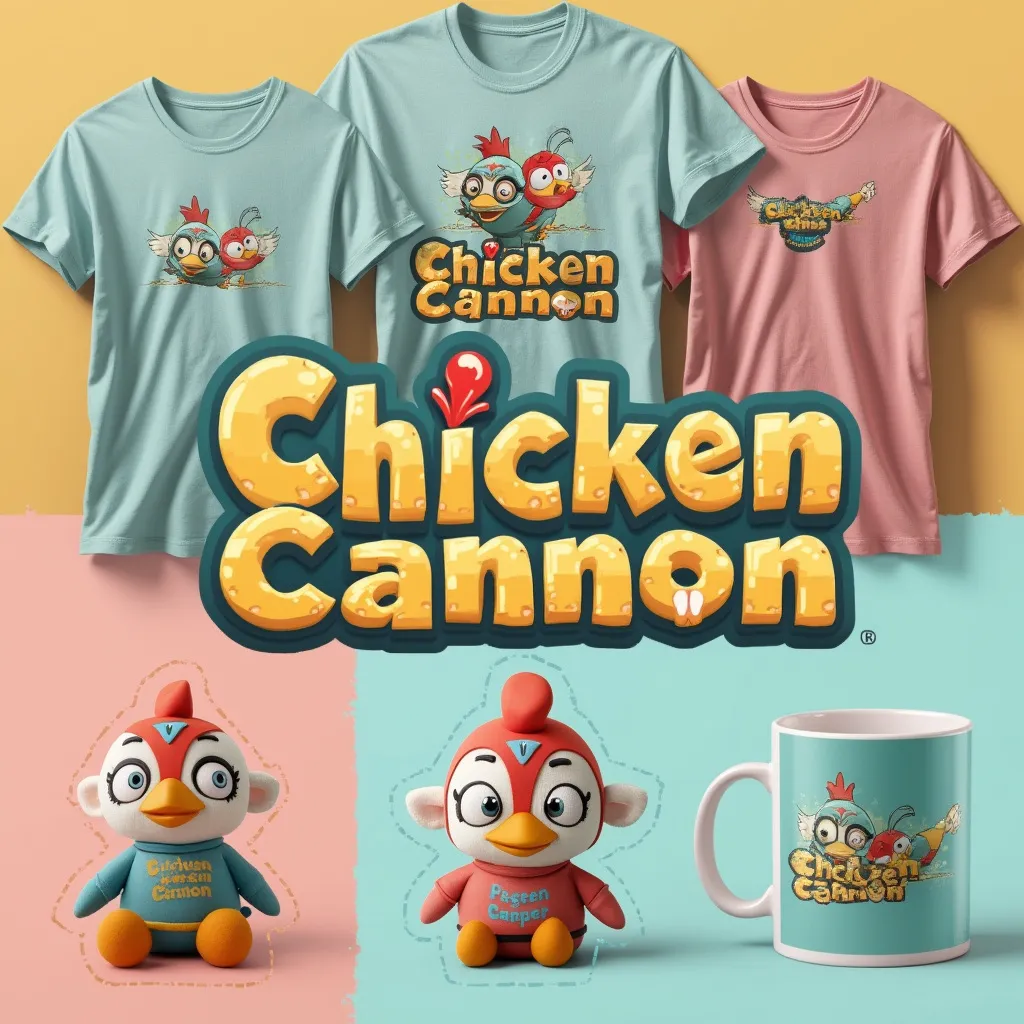 Chicken Cannon merchandise mockups