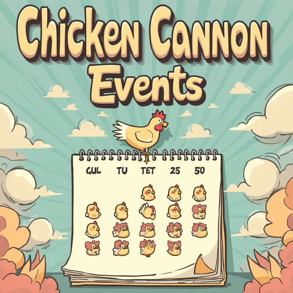 Stylized calendar page with chicken icons